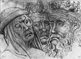 Heads of three men, from the The Vallardi Album