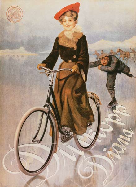 Werbeplakat für das Damenrad Diana der Firma Dürkopp. van Plakatkunst