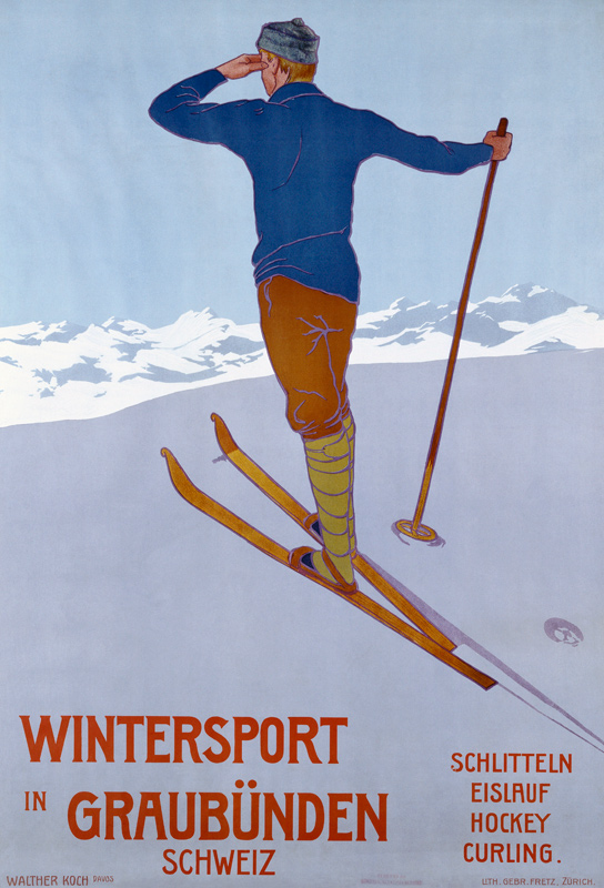 Wintersport In Graubunden van Plakatkunst