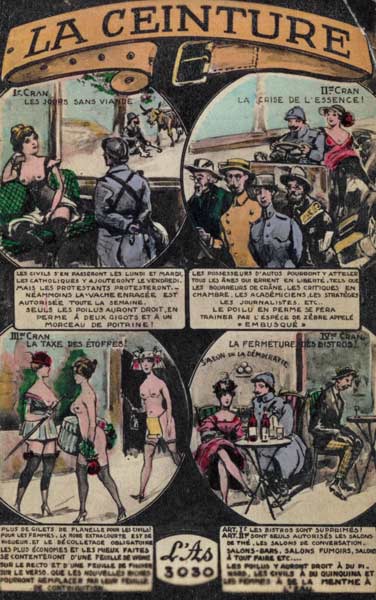 Satirical poster on the restrictions during the First World War van Plakatkunst