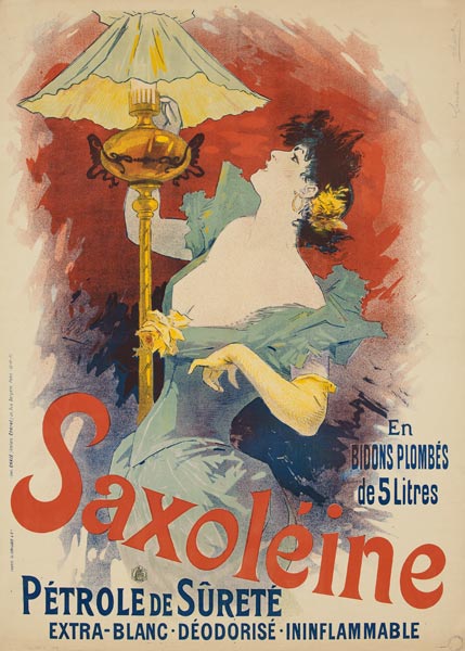 Poster advertising 'Saxoleine Safety Lamp Oil' van Plakatkunst