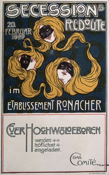 Plakat für die Sezessions-Redoute am 20. Februar 1900 in Wien van Plakatkunst