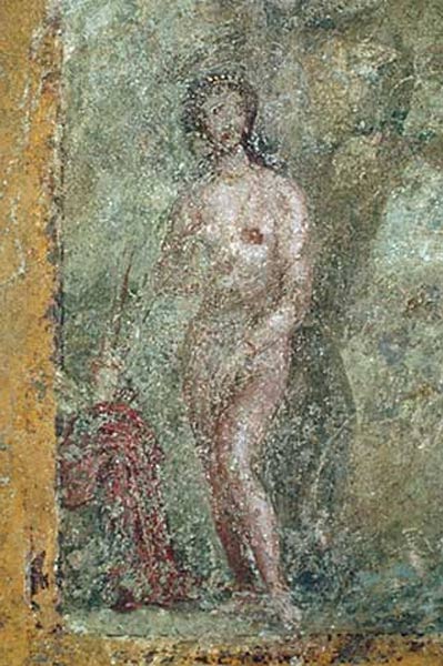 Diana, die von Aktaeon beobachtet wird van Pompeji, Wandmalerei