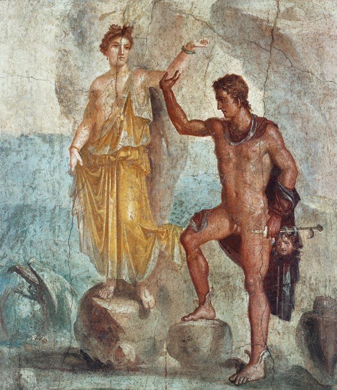 Perseus befreit Andromeda. van Pompeji, Wandmalerei