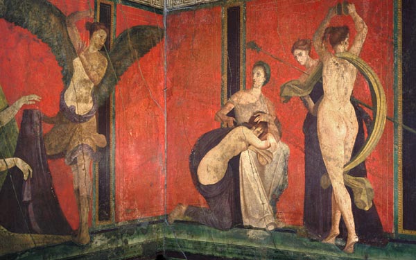 Villa dei Misteri - Detail van Pompeji, Wandmalerei