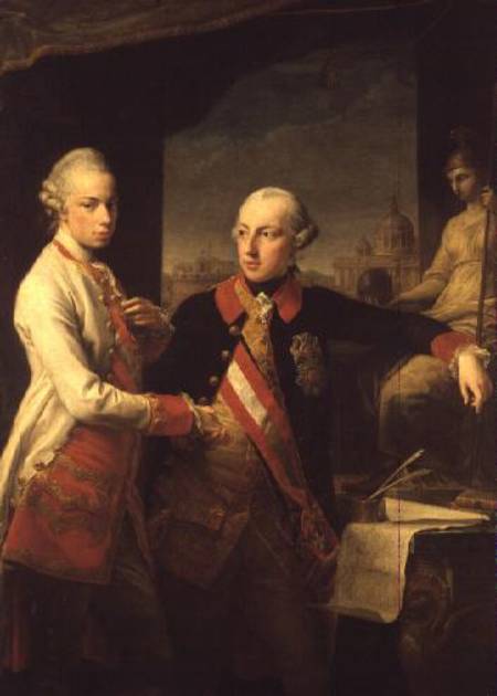 Kaiser Joseph II (1741-90), and the Grand Duke Leopold of Tuscany, 1769 van Pompeo Girolamo Batoni