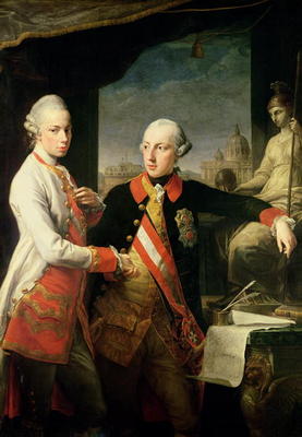 Kaiser Joseph II (1741-90), and the Grand Duke Leopold of Tuscany, 1769, (oil on canvas) van Pompeo Girolamo Batoni