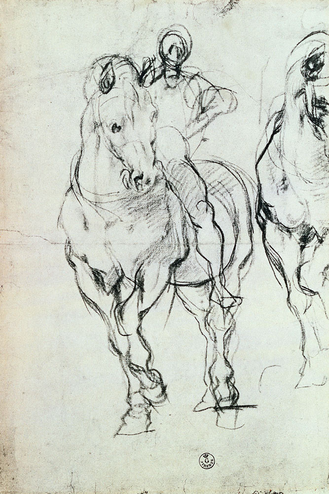 Study of a horseman for 'The Israelites Quenching Their Thirst in the Desert' van Pontormo,Jacopo Carucci da
