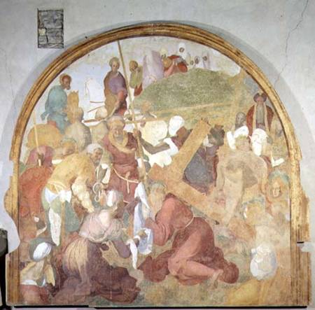 The Road to Calvary, lunette from the fresco cycle of the Passion van Pontormo,Jacopo Carucci da