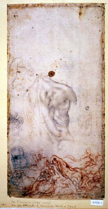 Study for the Resurrection of the Dead (chalk on paper) van Pontormo,Jacopo Carucci da