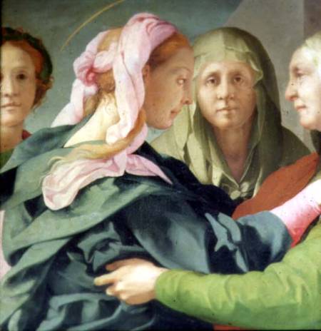 The Visitation (detail of 60438) van Pontormo,Jacopo Carucci da