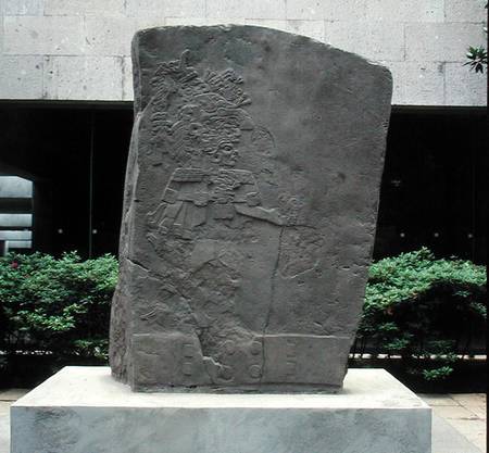The Stela of La Mojarra, stela 1, late preclassic period, AD c.143-156, Veracruz, Mexico van Pre-Columbian