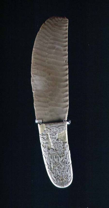 Knife carved with battle scenes, from Gebel el Arak van Predynastic Period Egyptian