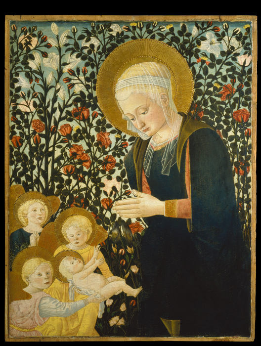 Madonna with Child and Angels van Pseudo-Pier Francesco Fiorentino (Pesellini-Lippi-Imitator)