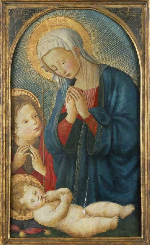 Madonna mit Kind und Johannes dem Täufer. van Pseudo Pier Francesco Fiorentino