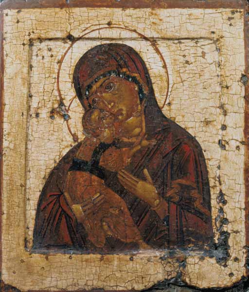 The Mother of God of Vladimir, Russian icon van Pskov school