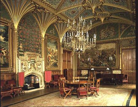 Eastnor Castle, Herefordshire: the drawing room, with furniture designed van Pugin