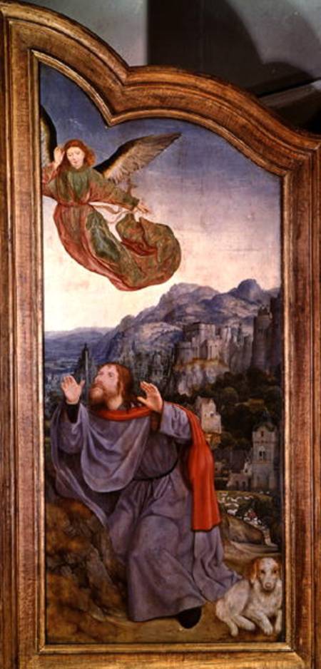 The Holy Kinship, or the Altarpiece of St. Anne, detail of the left panel depicting the Annunciation van Quentin Massys or Metsys