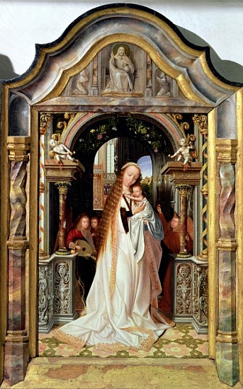 Virgin and Child with Three Angels, central panel of a triptych, c.1509 van Quentin Massys or Metsys