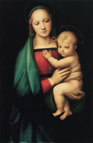 Madonna met kind (Mandonna del Granduca) van (Raffael) Raffaello Santi