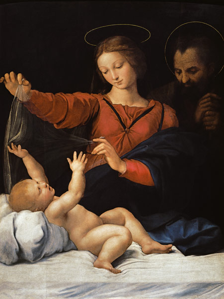 hl. Familie, sogenannte Madonna del Velo. Kopie des verschollenen Gemäldes. van (Raffael) Raffaello Santi