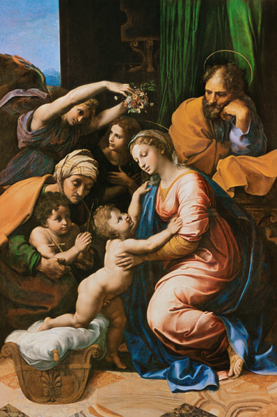 Heilige Familie (Die grosse Heilige Familie Franz I.) van (Raffael) Raffaello Santi