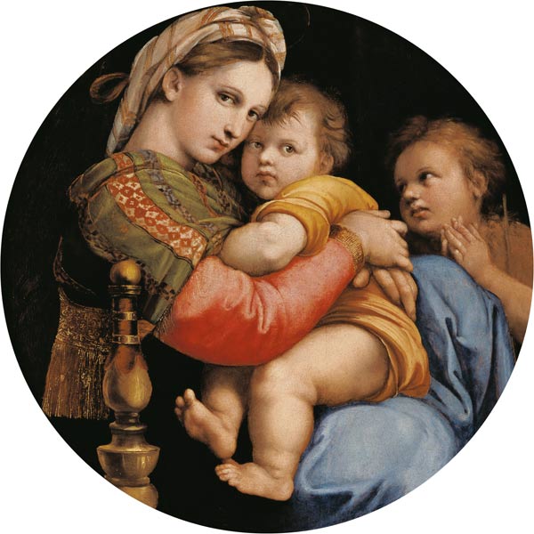 Madonna della Sedia (Tondo) van (Raffael) Raffaello Santi