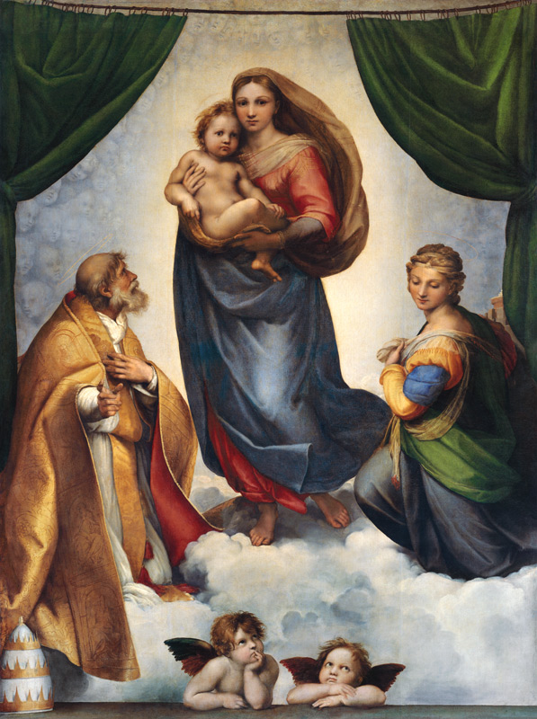 De Sixtijnse Madonna  van (Raffael) Raffaello Santi