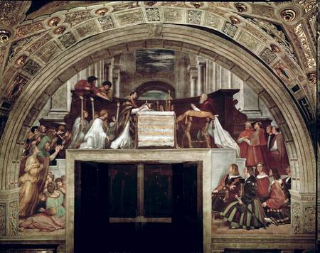 The Mass of Bolsena, from the Stanza dell'Eliodor van (Raffael) Raffaello Santi