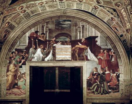 The Mass of Bolsena, from the Stanza dell'Eliodor van (Raffael) Raffaello Santi
