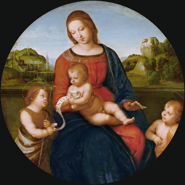 Maria mit dem Kind und dem kleinen Johannes d.T. (Madonna Terranuova) van (Raffael) Raffaello Santi