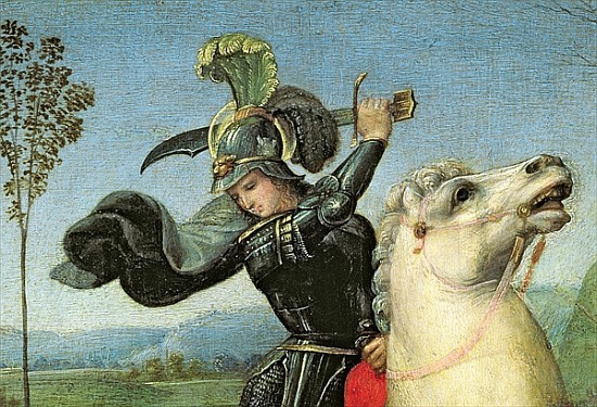 St. George Struggling with the Dragon, c.1503-05 (detail of 15971) van (Raffael) Raffaello Santi