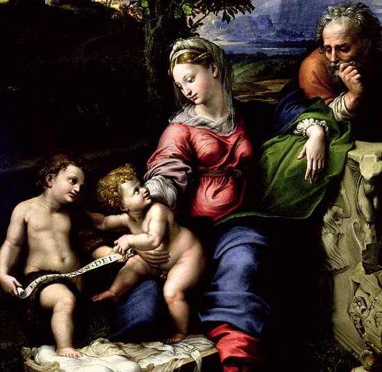 The Holy Family of the Oak Tree, c.1518 (detail of 56298) van (Raffael) Raffaello Santi