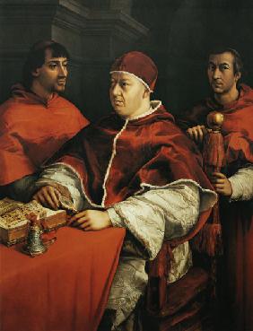 Porträt Leos X. mit den Kardinälen Giulio de` Medici und Luigi de` Rossi