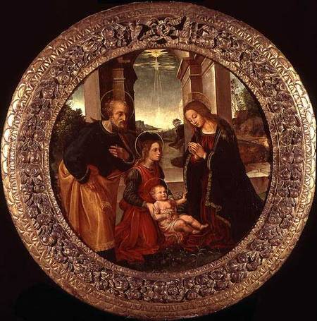 The Holy Family with an Angel van (Raffaelo del Garbo) Capponi