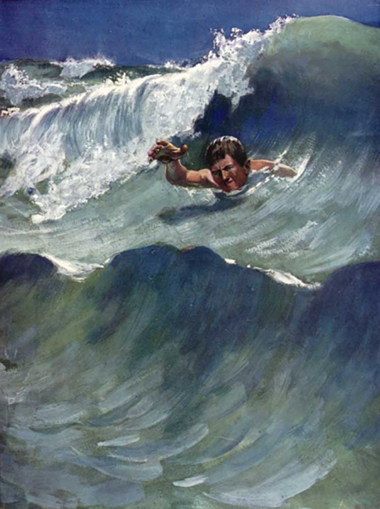 Illustration for Robinson Crusoe by Daniel Defoe van Ralph Noel Pocock