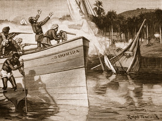Maguires attack on the slave dhows van Ralph Peacock