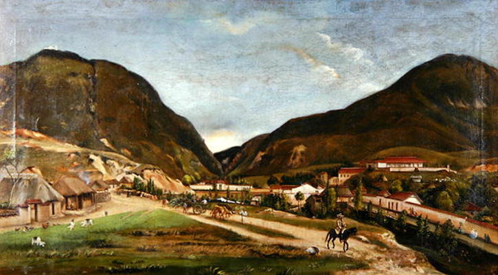 Bolivar's Villa at Bogota (oil on canvas) van Ramon Torres Mendez