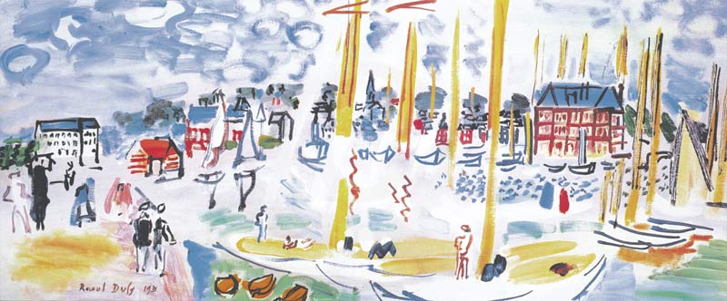 Dimanche a Deauville - (RDU-730) van Raoul Dufy