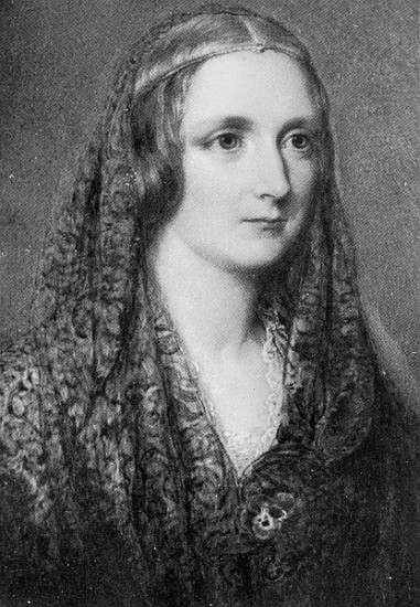 Mary Shelley, an idealised portrait created after her death (oil on enamel) van Reginald Easton