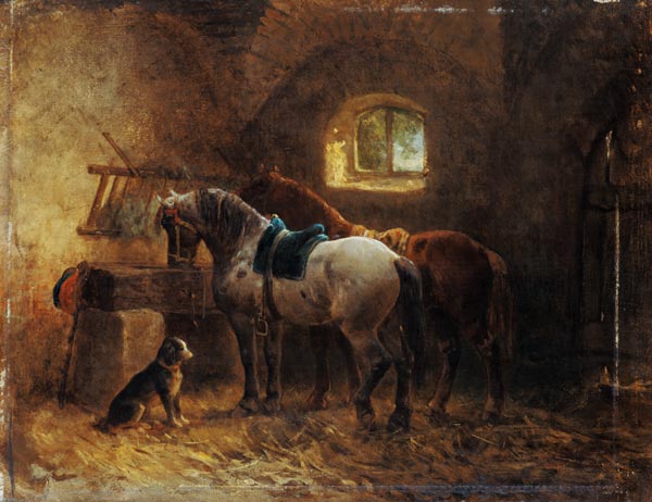 Pferde im Stall van Reinhold Braun
