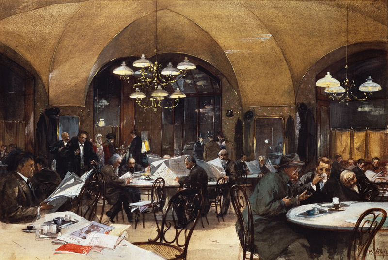 Im Café Griensteidl in Wien van Reinhold Völkel
