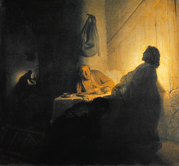 De opgestane Christus bij Emmaüs van Rembrandt van Rijn