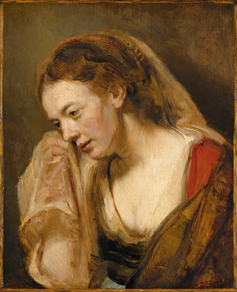 A Woman Weeping van Rembrandt van Rijn