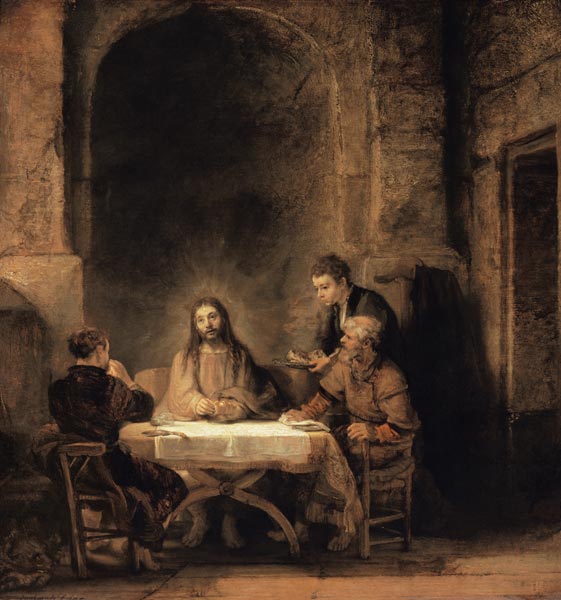 Christus in Emmaus van Rembrandt van Rijn