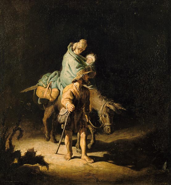 Vlucht naar Egypte van Rembrandt van Rijn