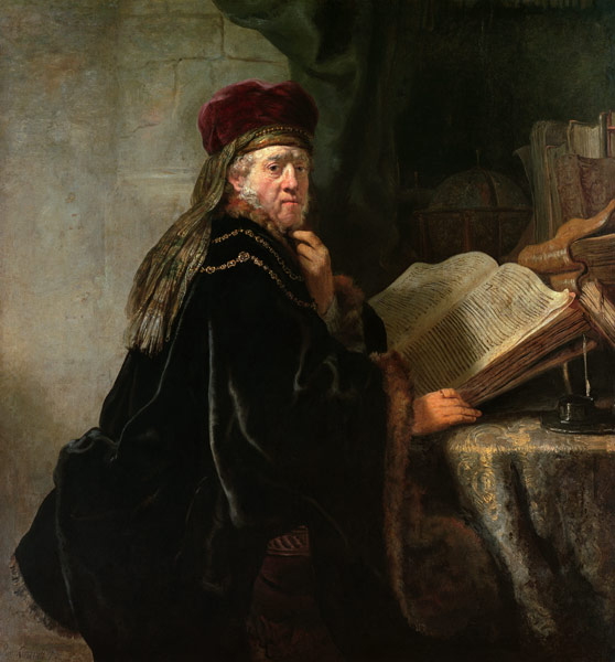 Rembrandt, Gelehrter im Studierzimmer van Rembrandt van Rijn
