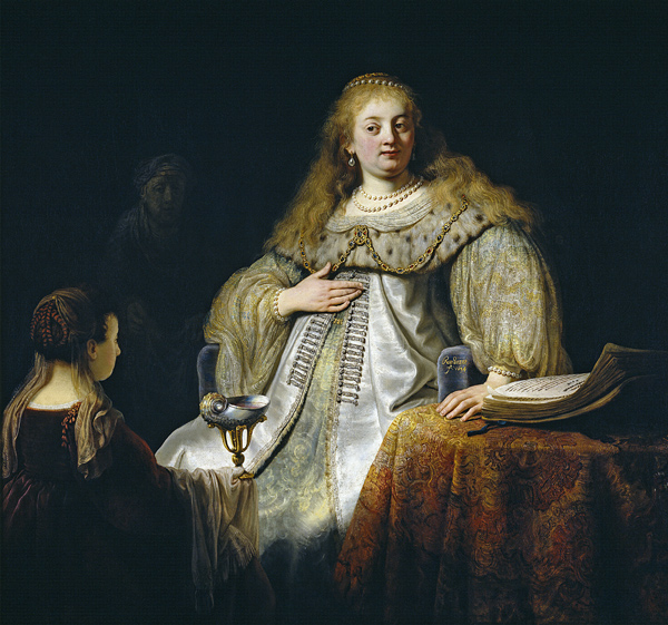 Judith at the banquet of Holofernes van Rembrandt van Rijn