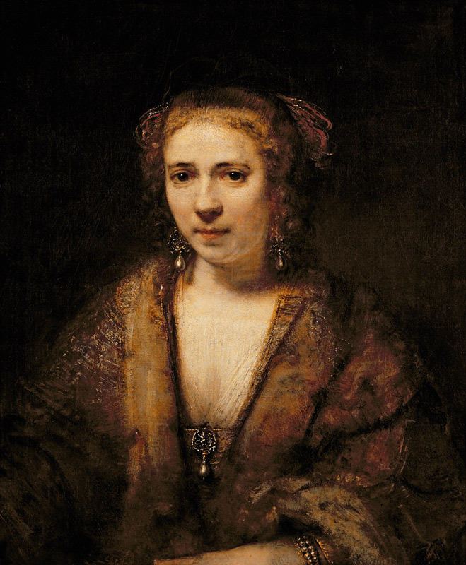 Portrait of Hendrikje Stoffels (1625-63) (oil on canvas) van Rembrandt van Rijn