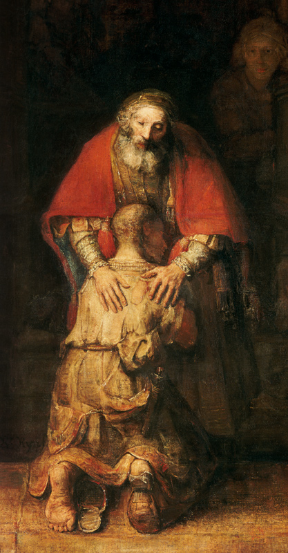 Terugkeer van de verloren zoon (uitsnede) van Rembrandt van Rijn